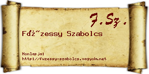 Füzessy Szabolcs névjegykártya