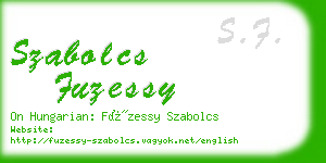 szabolcs fuzessy business card